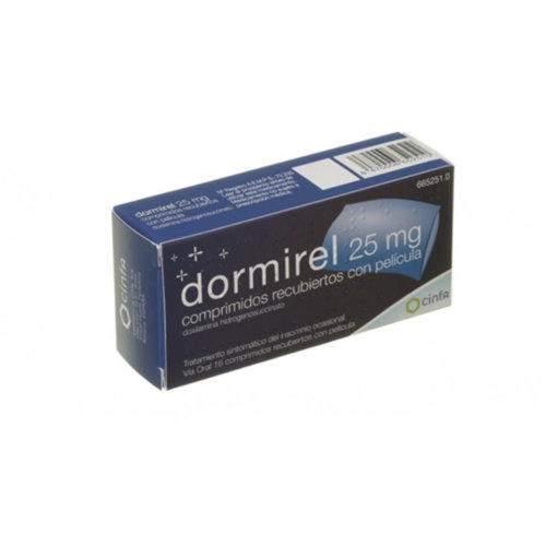 DORMIREL 25 mg COMPRIMIDOS RECUBIERTOS CON PELICULA, 16 comprimidos