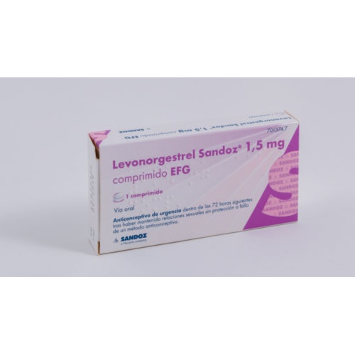 LEVONORGESTREL SANDOZ 1,5 MG COMPRIMIDO EFG , 1 comprimido