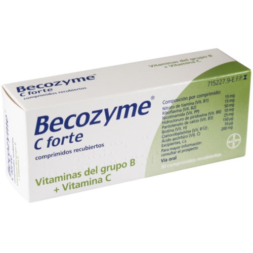 BECOZYME C FORTE COMPRIMIDOS RECUBIERTOS  , 30 comprimidos
