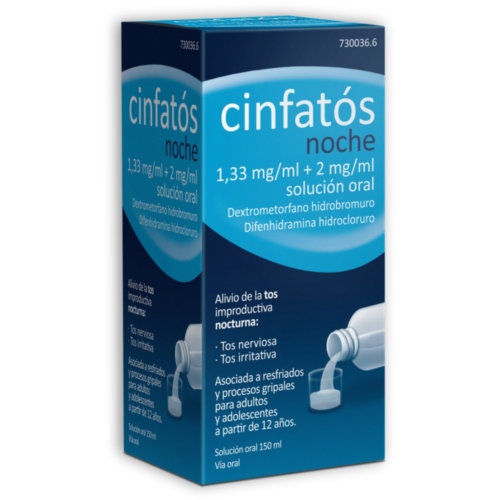 CINFATOS NOCHE 1,33 MG/ML + 2 MG/ML SOLUCION ORAL, 1 frasco de 150 ml (Frasco PET)