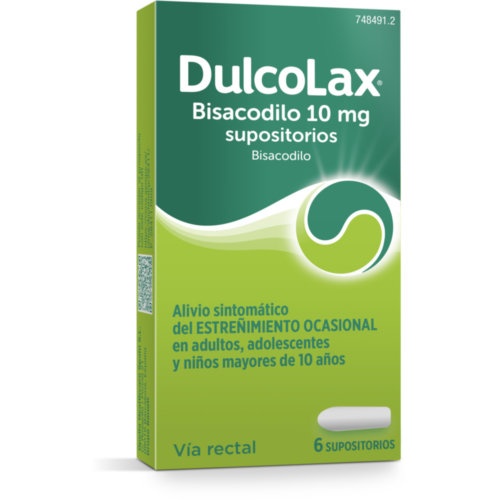DULCOLAX BISACODILO 10 MG SUPOSITORIOS, 6 supositorios
