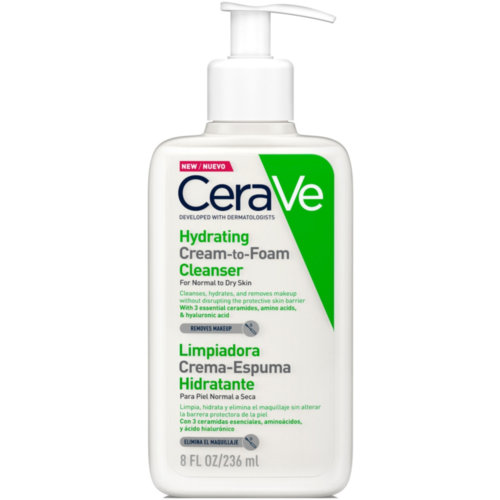 Cerave crema limpiadora hidratante y espumosa piel normal/seca dosificador 236ml