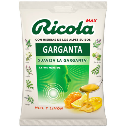 Ricola max caramelos miel y limon 70 g (bolsa)