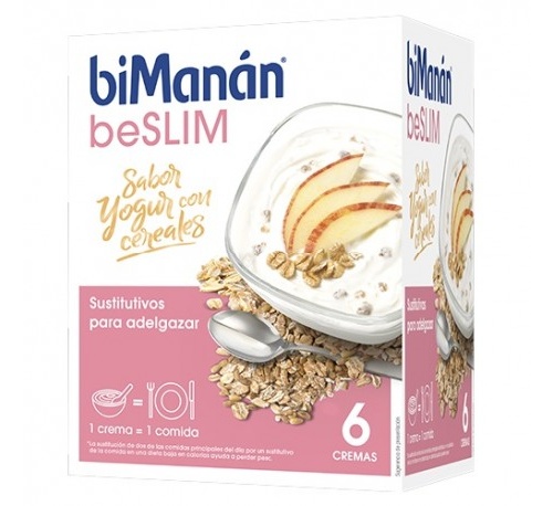 Bimanan beslim sustitutivo crema yogur con cereales (312 g 6 sobres x 52 g)