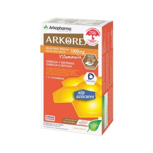 Arkoreal jalea real vitaminada bio s/azucar 20amp (apto diabeticos)