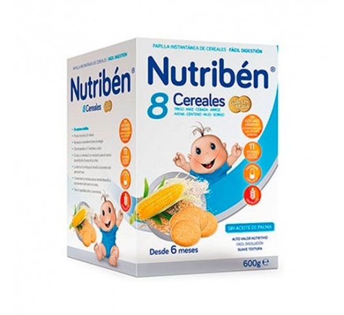 Nutriben 8 cereales y miel galletas maria  600 g