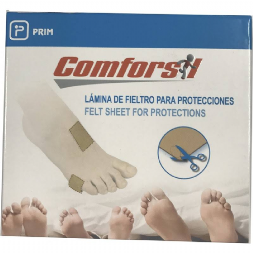 Comforsil lamina  de fieltro recortable protectora  adhesiva 22 x 7 cm
