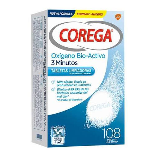 Corega oxigeno bio-activo limpieza protesis dent 108 tabletas