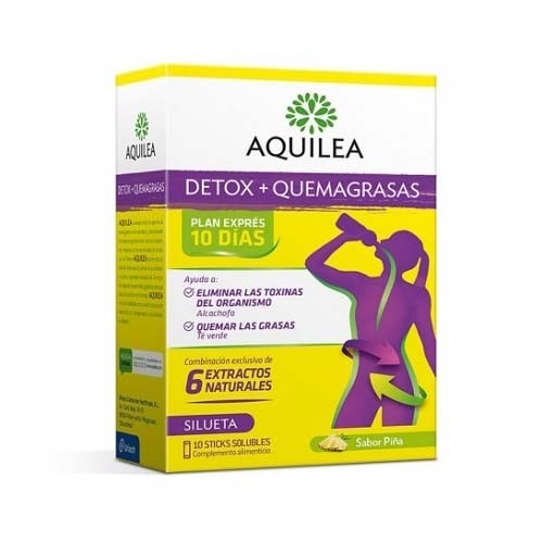 Aquilea detox+quemagrasas 10 sticks (sabor piña)