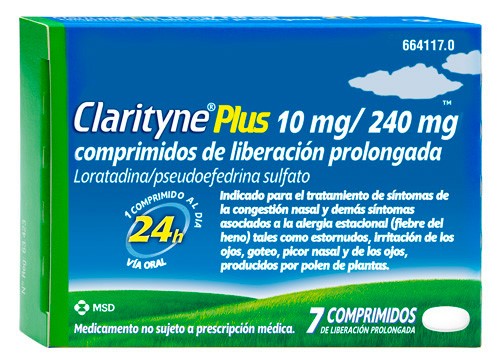 CLARITYNE PLUS 10mg/240mg COMPRIMIDOS DE LIBERACION PROLONGADA , 7 comprimidos