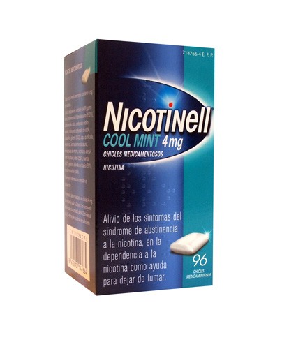 NICOTINELL COOL MINT 4 mg CHICLE MEDICAMENTOSO , 96 chicles