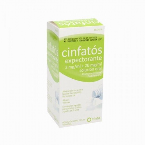 CINFATOS EXPECTORANTE 2 mg/ml + 20 mg/ml SOLUCION ORAL, 1 frasco de 125 ml