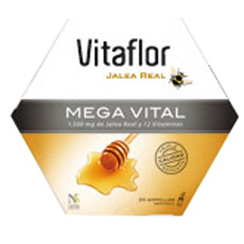 Vitaflor jalea real mega vital sin azucares  20 viales 10 ml