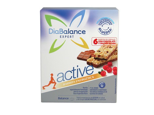 Diabalance expert active barrita energetica 6 bar cereales c/ chocolate/ frutos rojos