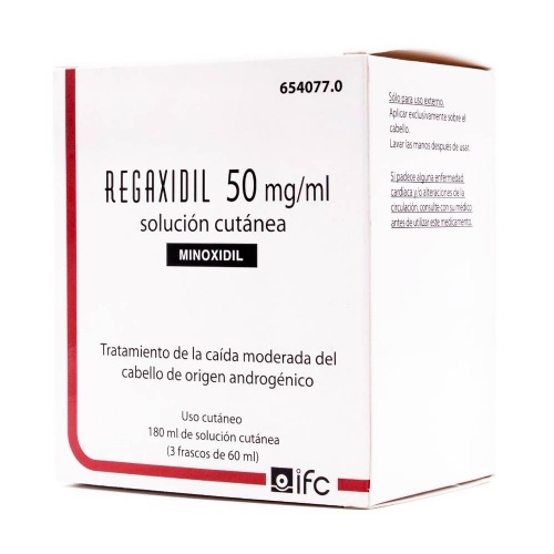 REGAXIDIL 50 mg/ml SOLUCION CUTANEA , 3 frascos de 60 ml