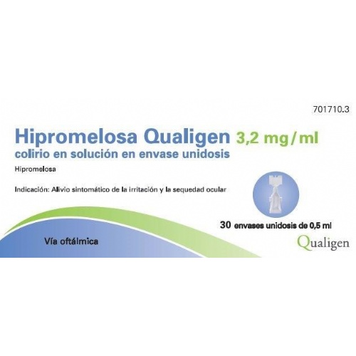 HIPROMELOSA QUALIGEN 3,2 MG/ML COLIRIO EN SOLUCION EN ENVASE UNIDOSIS , 30 envases unidosis de 0,5 m