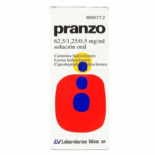 PRANZO 62,5 / 1,25 / 0,5 mg/ml SOLUCION ORAL, 1 frasco de 200 ml