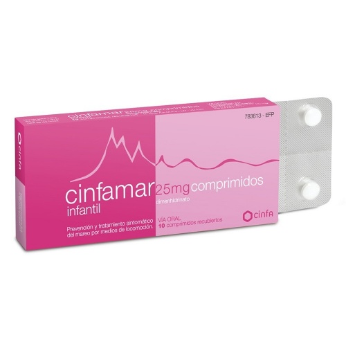 CINFAMAR INFANTIL 25 mg COMPRIMIDOS RECUBIERTOS , 10 comprimidos