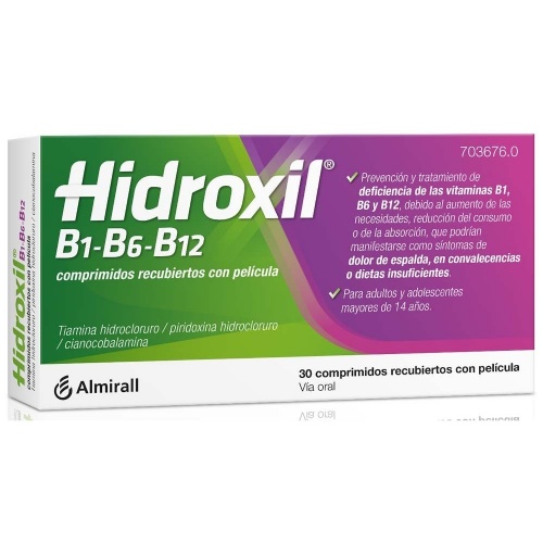 HIDROXIL B1-B6-B12 COMPRIMIDOS RECUBIERTOS CON PELICULA , 30 comprimidos