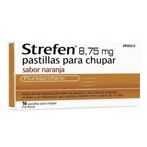 STREFEN 8,75 MG PASTILLAS PARA CHUPAR SABOR NARANJA , 16 pastillas