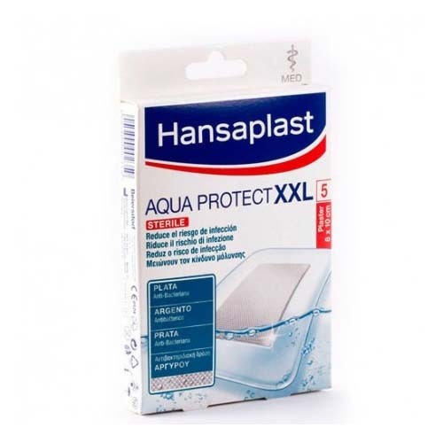 Hansaplast med aqua protect con gasa - aposito esteril (5 unidades 10 cm x 8 cm)