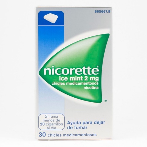 NICORETTE ICE MINT 2 mg CHICLES MEDICAMENTOSOS, 30 chicles