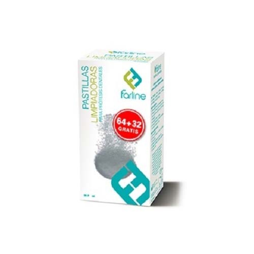 Farline pastillas limpiadoras - limpieza protesis dental (96 tabletas)