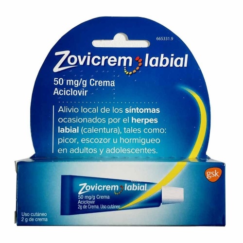 ZOVICREM LABIAL 50 mg/g CREMA, 1 tubo de 2 g