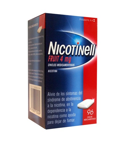 NICOTINELL FRUIT 4 mg CHICLE MEDICAMENTOSO , 96 chicles