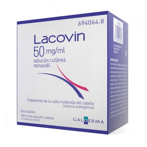 LACOVIN 50 mg/ml SOLUCIÓN CUTÁNEA , 4 frascos de 60 ml