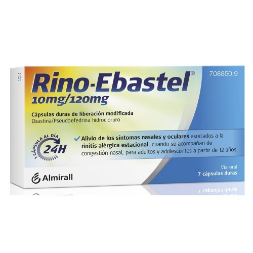 RINO-EBASTEL 10 mg/120 mg CAPSULAS DURAS DE LIBERACION MODIFICADA , 7 cápsulas