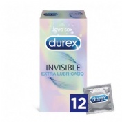Durex preservativo invisible extra lubricado 12u