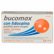 BUCOMAX CON LIDOCAINA PASTILLAS PARA CHUPAR SABOR NARANJA, 24 pastillas