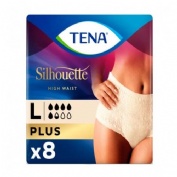 Absorbente incontinencia orina dia anatomico tena silhouette braga cintura alta crema 8 unidades tal