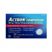 ACTRON COMPUESTO 267 MG/133 MG/40 MG COMPRIMIDOS EFERVESCENTES , 20 comprimidos