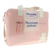 Mustela bolsa mis primeros productos rosa/beig (toallitas+balsamo+colonia+hydra+gel)
