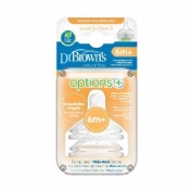 Tetina silicona boca ancha options+ nivel 3 dr brown´s natural flow + 6 meses 2 unidades - dr brown´
