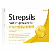 STREPSILS PASTILLAS PARA CHUPAR SABOR MIEL Y LIMON , 24 pastillas