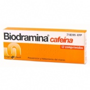 BIODRAMINA CAFEINA COMPRIMIDOS RECUBIERTOS , 12 comprimidos