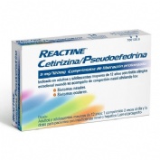 REACTINE CETIRIZINA/PSEUDOEFEDRINA 5mg/120mg COMPRIMIDOS DE LIBERACION PROLONGADA , 14 comprimidos